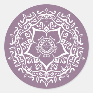 Wisteria Mandala Classic Round Sticker