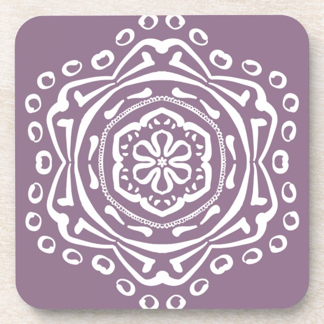Wisteria Mandala Coaster (Front)