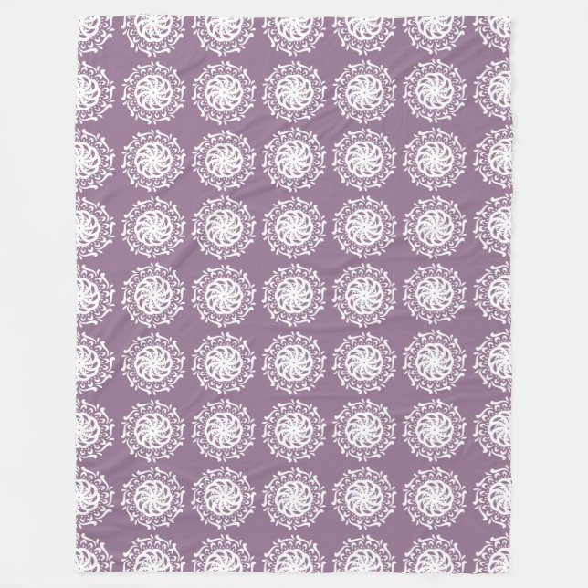 Wisteria Mandala Fleece Blanket (Front)