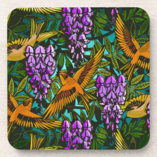 Wisteria 'n Birds (Set of 6 Cork-Backed Coasters) Coaster