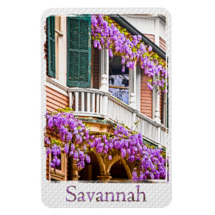 Wisteria on a Vintage Southern Home in Savannah Magnet