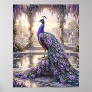Wisteria Peacock Palace Dawn Poster