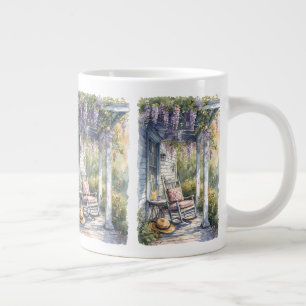 Wisteria Porch Rocking Chair Scene Large Coffee Mug