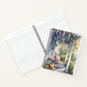 Wisteria Porch Rocking Chair Scene Notebook