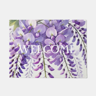 Wisteria Purple Flowers Floral Nature Doormat