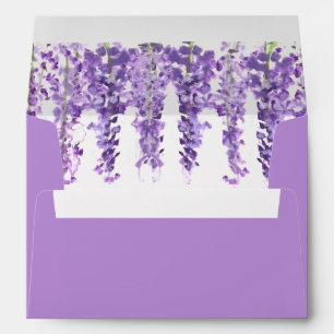 Wisteria Purple Flowers Floral Return Address Envelope