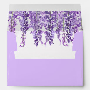 Wisteria Purple Flowers Floral Return Address Envelope