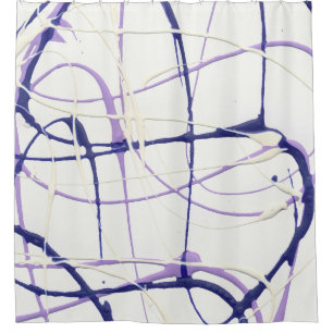 Wisteria Purple Paint Splatter Shower Curtain