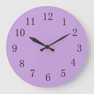 Wisteria Purple Solid Colour Large Clock