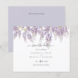 Wisteria Purple Wedding Save Dates BUDGET