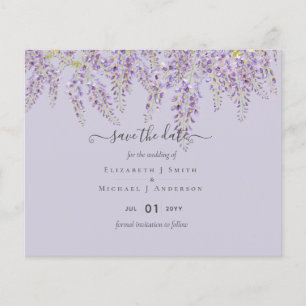 Wisteria Purple Wedding Save Dates BUDGET Flyer