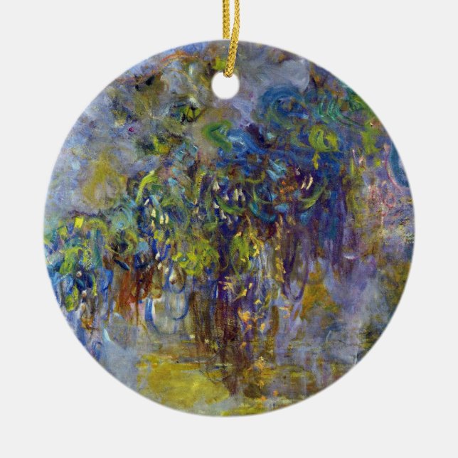 Wisteria (right half) by Claude Monet Ceramic Ornament (Front)
