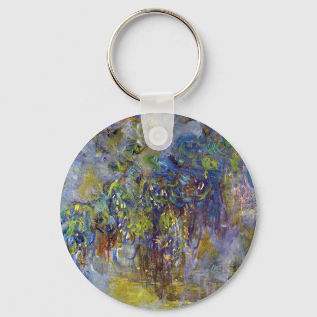 Wisteria (right half) by Claude Monet Key Ring (Front)