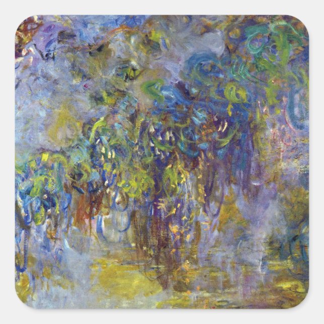 Wisteria (right half) by Claude Monet Square Sticker (Front)