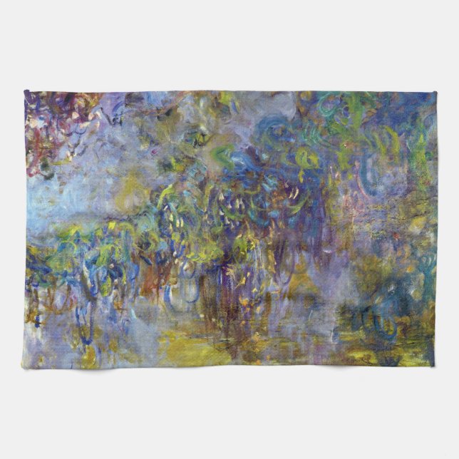 Wisteria (right half) by Claude Monet Tea Towel (Horizontal)