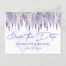 Wisteria Spring Garden Wedding Save the Date