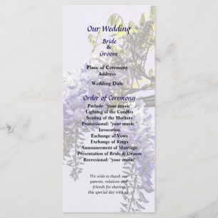 Wisteria Starting to Open Wedding Program