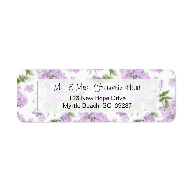 Wisteria Theme Wedding  Return Address Return Address Label (Front)