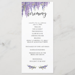 Wisteria Tree Wedding Program