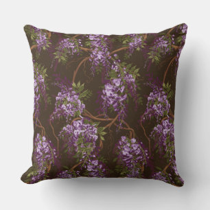 Wisteria Vine Floral Throw Pillow
