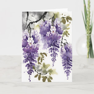 Wisteria - Watercolor flowers Card