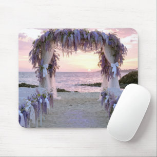 Wisteria Wedding Arch on the Beach Mouse Pad