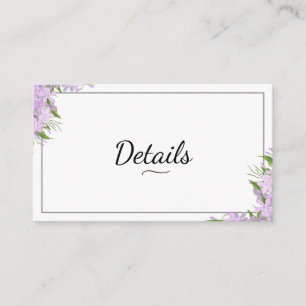 Wisteria Wedding Details Card
