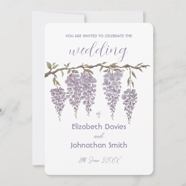 Wisteria Wedding Invitation (Front)