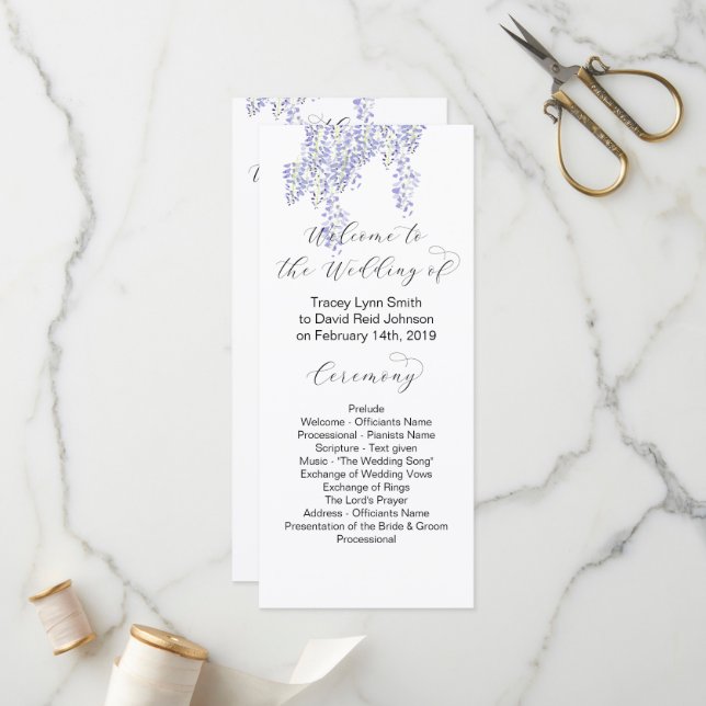 Wisteria Wedding Program (Front/Back In Situ)