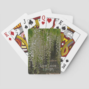 Wisteria White Garden Flowers Live Love Laugh Playing Cards