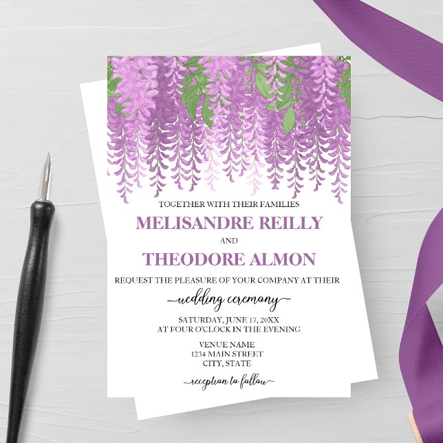 Wisteria Wonder Wedding Invitation (Creator Uploaded)