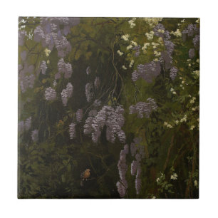 Wisterias in Bloom - Floral Composition Ceramic Tile