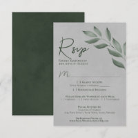 Wistful Leaves Forest Green & Gray Chic Wedding