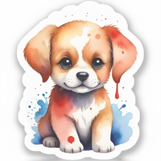 Wistful Watercolor Puppy (Front)