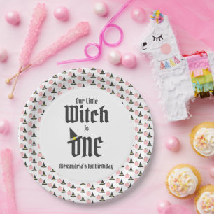Witch 1st Birthday Paper Plate