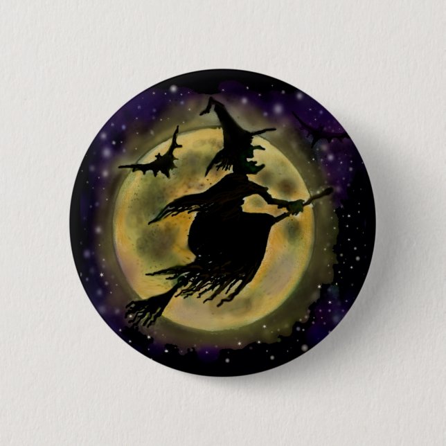 Witch 6 Cm Round Badge (Front)
