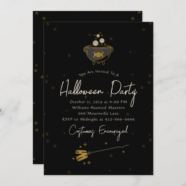 Witch Adult Halloween Party Invitation (Front/Back)
