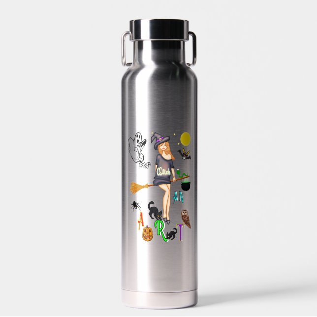 Witch An Art Water Bottle (Front)