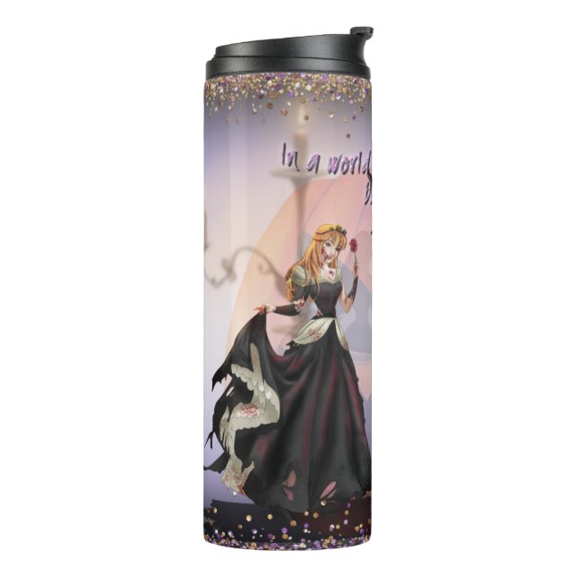 Witch and Beast Halloween Thermal Tumbler (Rotated Left)