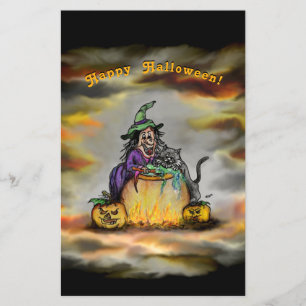 Witch and black Cat, Happy Halloween! Flyer