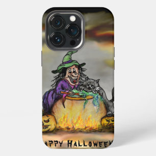 Witch and black Cat, Happy Halloween! iPhone 13 Pro Case