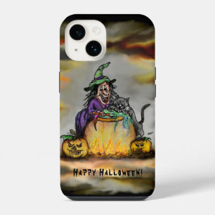 Witch and black Cat, Happy Halloween! iPhone 14 Case