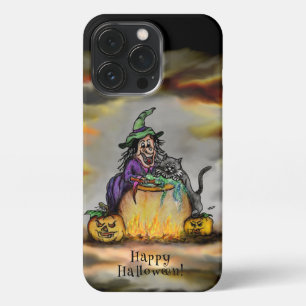 Witch and black Cat, Happy Halloween! iPhone 13 Pro Case