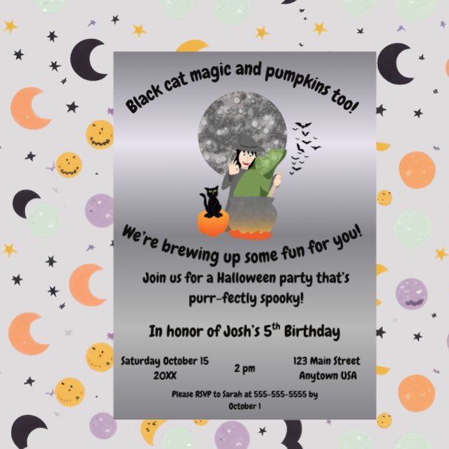 Witch and Black Cat Invitation (Creator Uploaded)