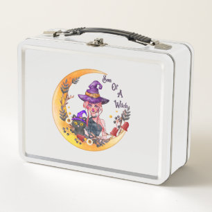 Witch and Black Cat Metal Lunch Box