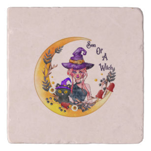 Witch and Black Cat Trivet