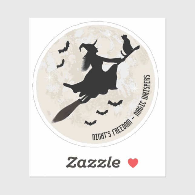 witch and cat flying on a broom (Sheet)