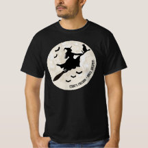 witch and cat flying on a broom