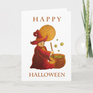 Witch and Cauldron greeting card