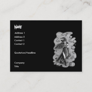 Witch and Doll Halloween Business Card